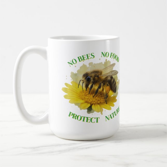 No Bees No Food - Protect Nature Tasse (Gauche)