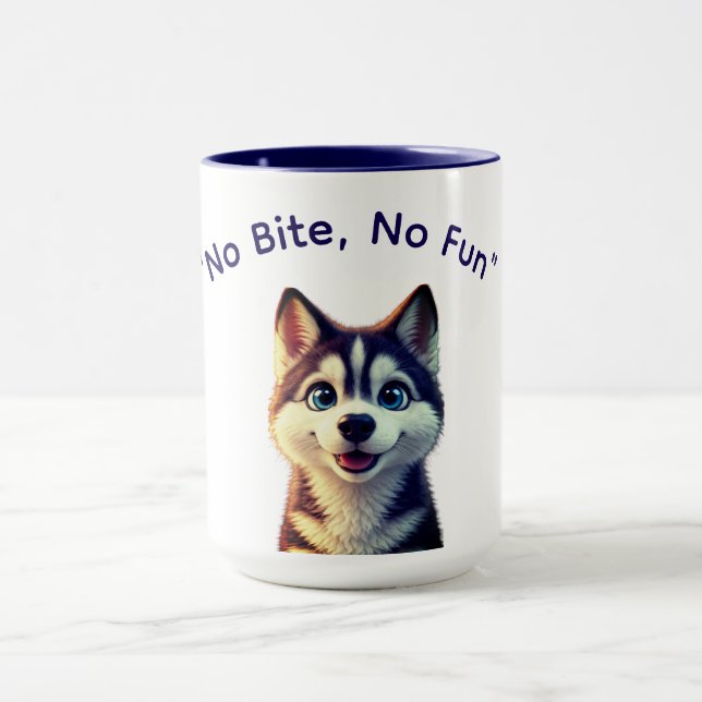 No Bite No Fun Dog Meme Mug (Centre)