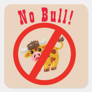 No Bull carré sticker