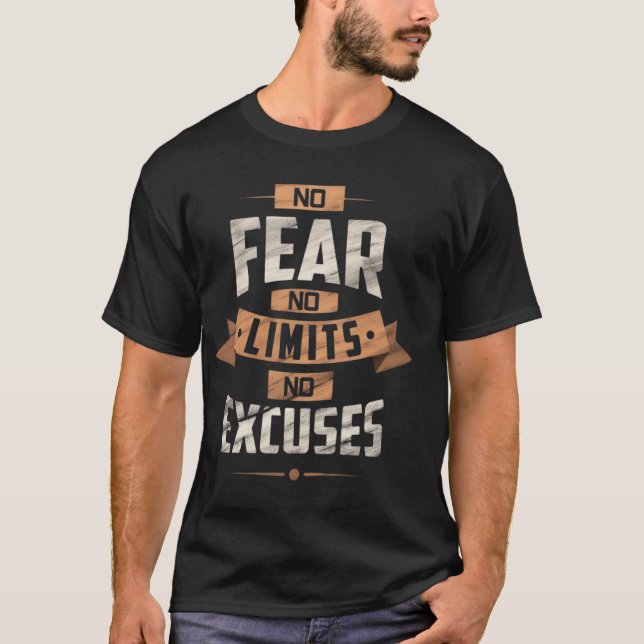 "No Fear" T-Shirt Classique Unisexe Imprimé Oversi (Devant)