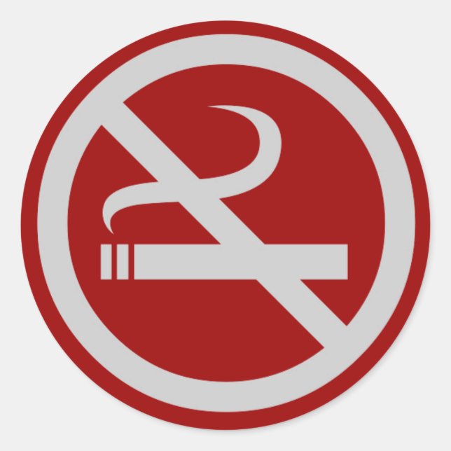 No fumeur rouge gris symbole autocollants (Devant)