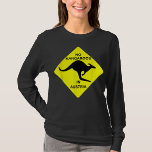 No Kangaroos En Autriche Funny T-shirt Yellow Sign