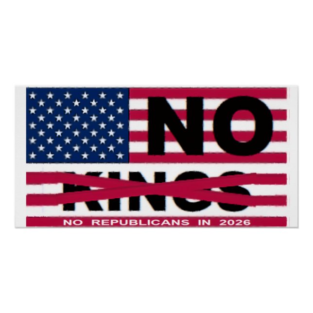 "NO kings" Glossy Poster (Devant)