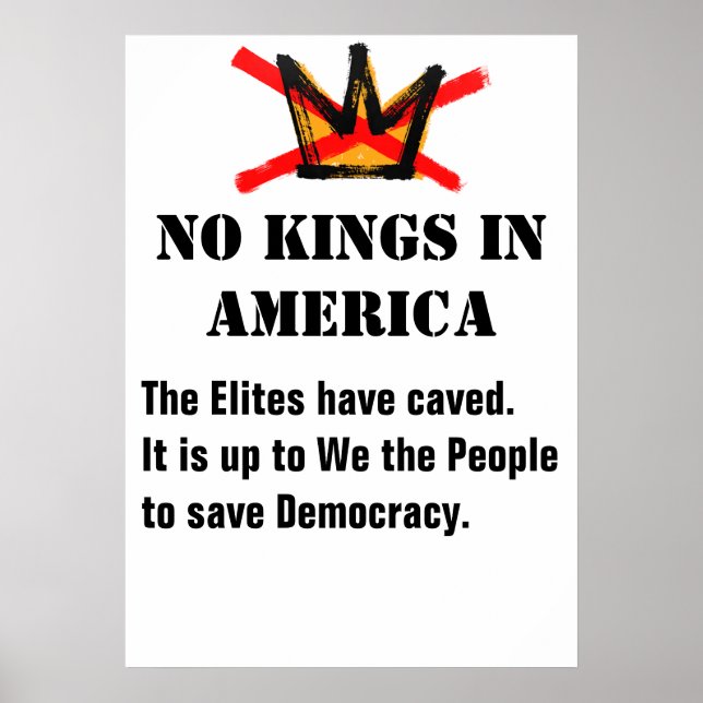 No Kings Protest poster - Citation Ben Franklin (Devant)