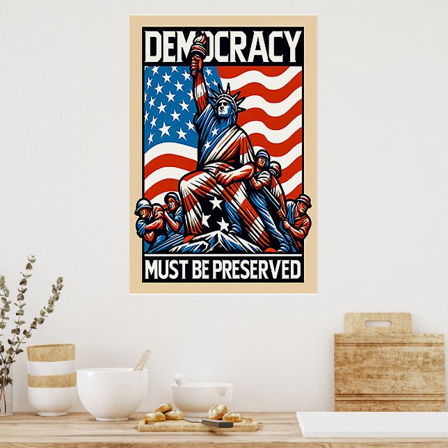 No Kings Save Democracy  Poster (Cuisine)