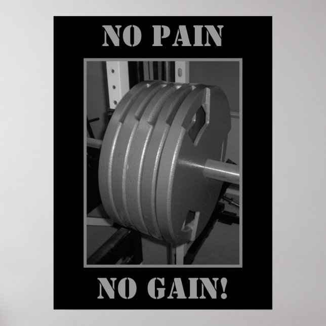 NO PAIN NO GAIN! Poster de l'exercice d'haltérophi (Devant)