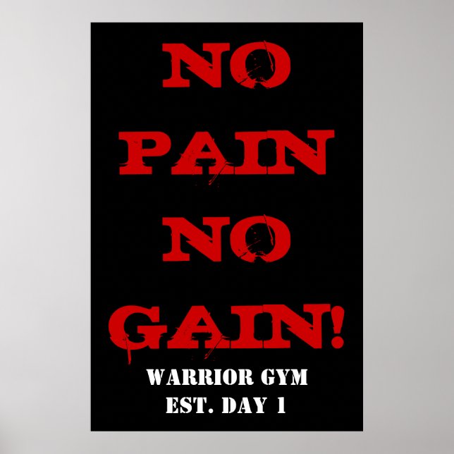NO PAIN NO GAIN! Poster d'exercices de musculation (Devant)