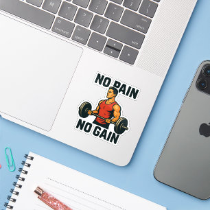 No Pain No Gain Sticker Gym Motivationnel