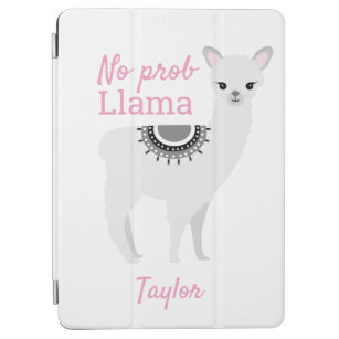 "No Prob Llama" coque ipad personnalisé avec blanc