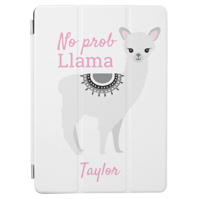 "No Prob Llama" coque ipad personnalisé avec blanc (Devant)