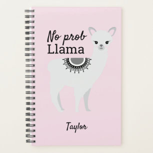 No Prob Llama jolie illustration en lama rose