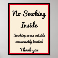 No Smoking Poster 3 Zones de texte personnalisées