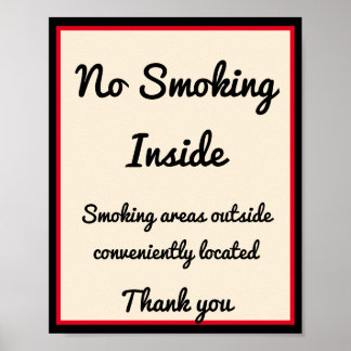 No Smoking Poster 3 Zones de texte personnalisées