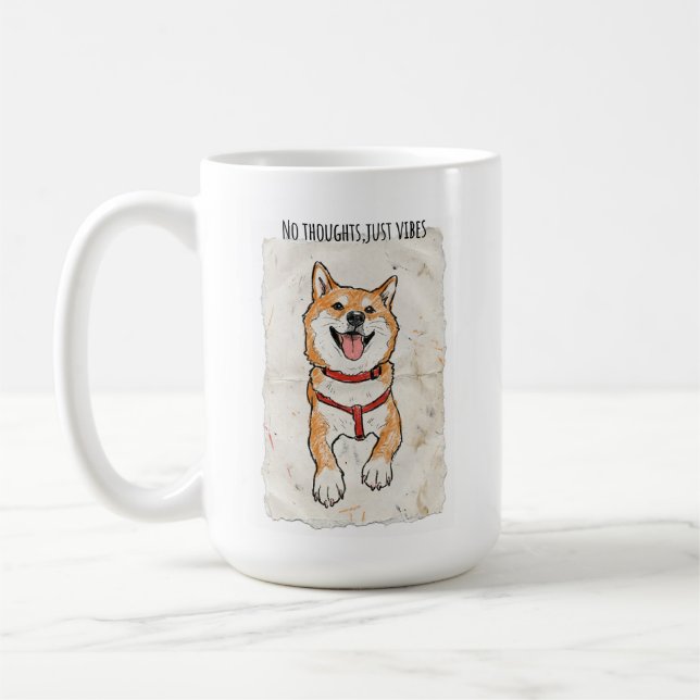 No Thoughts, Just Vibes Shiba Inu Mug | ADHD Brain (Gauche)