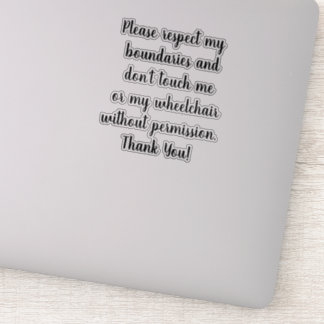 No Touch autocollant fauteuil roulant clair