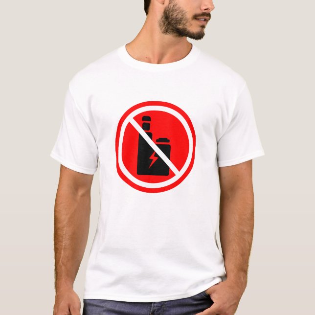 No Vaping Sign T-Shirt | Vape Free Zone Warning (Devant)