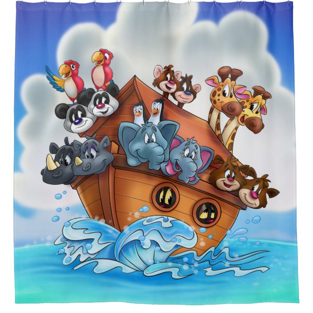 Noah Ark rideau de douche caricaturale (Devant)