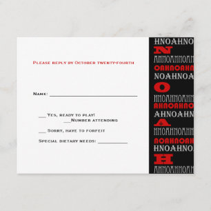 Noah Cool Moderne Bar Mitzvah RSVP Rouge Noir