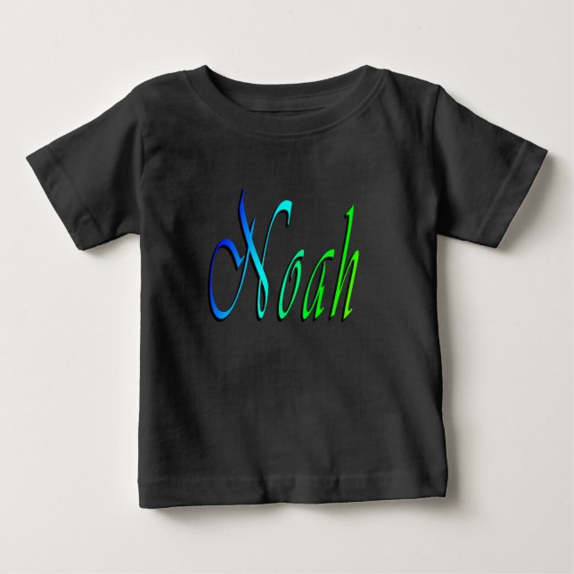 Noah, Nom, Logo, T-shirt noir pour bébé (Devant)