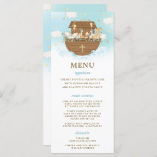 Noah's Ark Blue Baptism Birthday Baby shower Menu