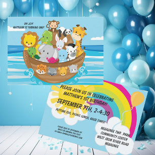 Noah's Ark Custom Birthday Kids Invitation