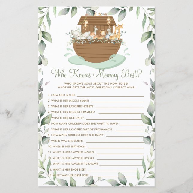 Noah's Ark Greenery qui connaît maman le meilleur  (Devant)