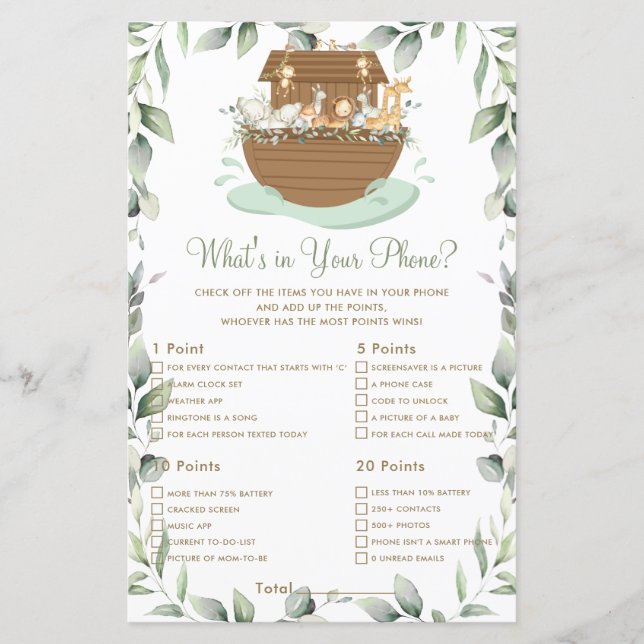 Noah's Ark Greenery What's In Your Phone Game (Devant)