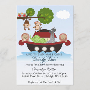 Noah's Ark met Baby shower à voile Invitation