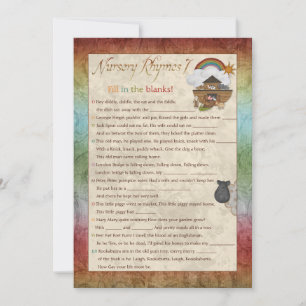 Noah's Ark Nursery Rhyme Jeux Baby shower