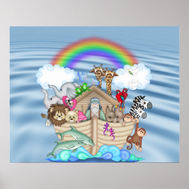 NOAHS ARK Rainbow NURSERY DECORATION Poster (Devant)
