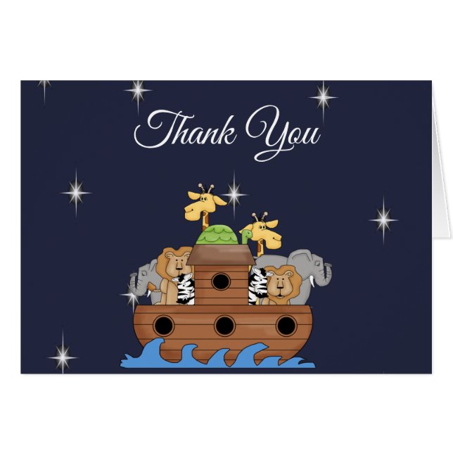 Noah's Ark Thank You Notes (Devant horizontal)