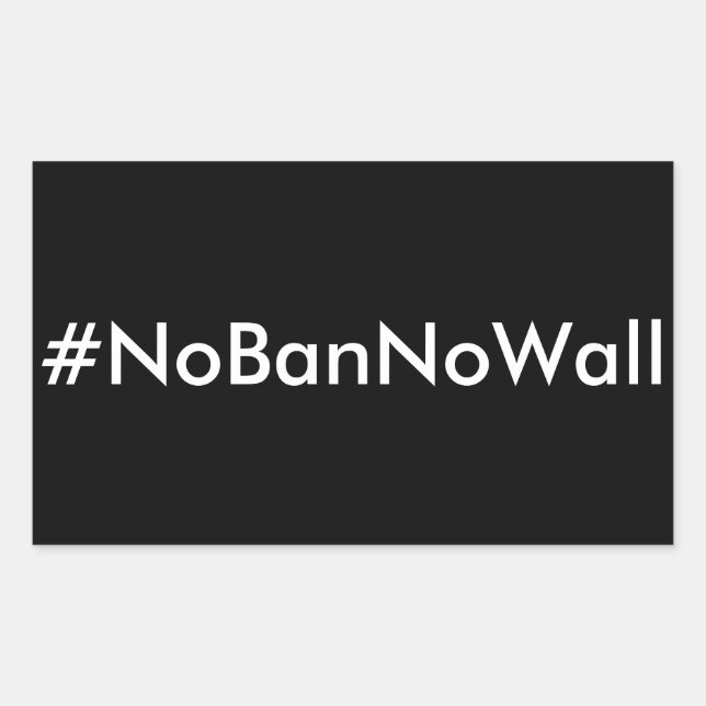 #NoBanNoWall, texte blanc sur les autocollants noi (Devant)