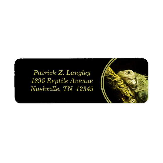 Noble Iguana Adresse de retour Étiquettes (Devant)