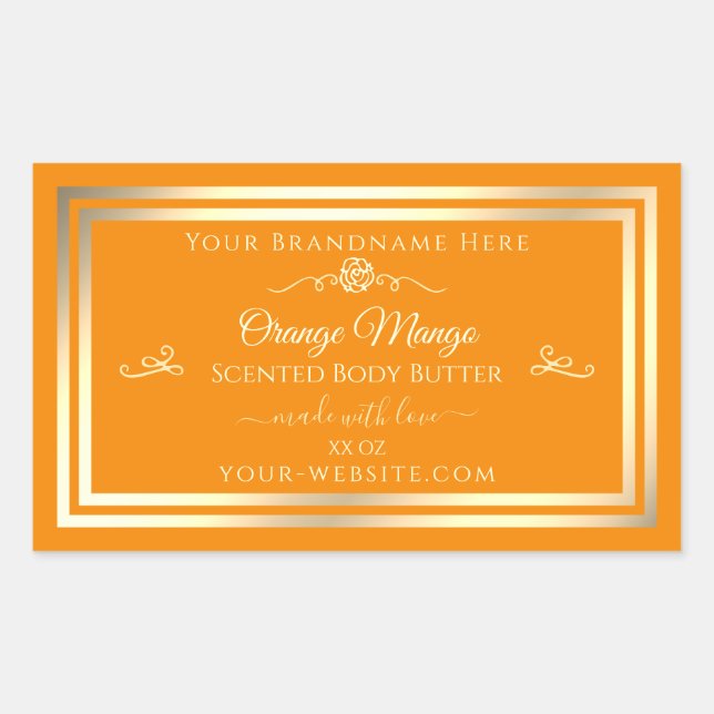 Noble Orange Étiquette de produit Gold Frame Rose  (Devant)