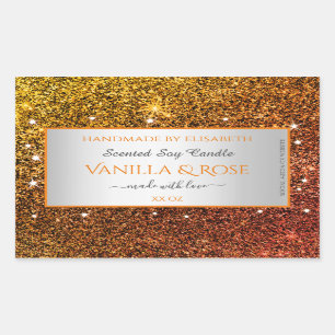 Noble Orange Faux Parties scintillant Étiquettes d