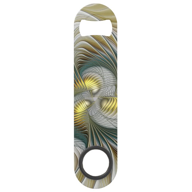 Nobly Golden Turquoise Imaginaire Fractal Art (Devant)