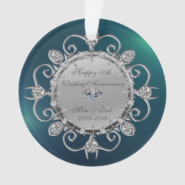 Noces d'argent Diamants Vert 50e Anniversaire de M (devant)