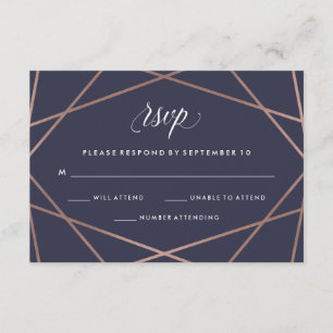 Noces de diamant géométriques RSVP sur le bleu de