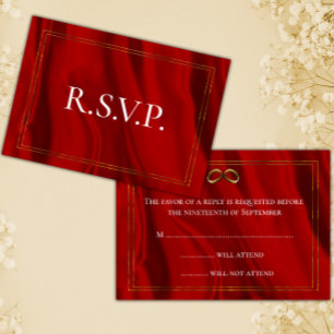 Noces rouge en soie et or RSVP