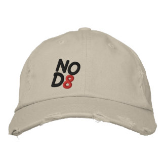 NOD8 casquette brodé en chino en détresse