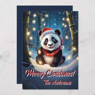 Noël 10 panda, Joyeuses fêtes, carte de Noël