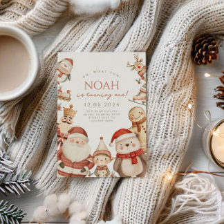 Noël 1er anniversaire Invitation pour garçons hive