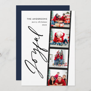 Noël 4 photo collage typographie moderne bleu