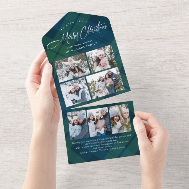 Noël 7 Photo Grey Code QR Carte de vacances (Déchirure)