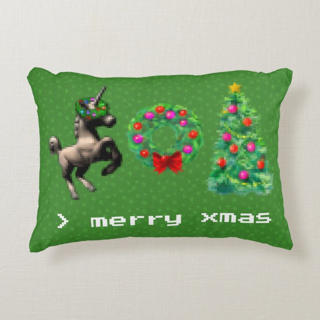 "Noël à 8 bits" Coussin d'accents de Noël à Noël à (Devant)