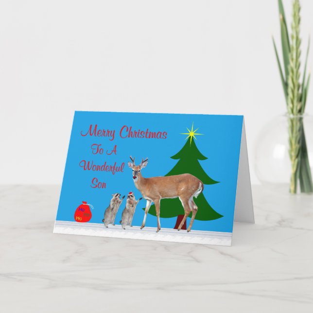 Noël à la carte de voeux de fils (Devant)