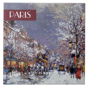 Noël à Paris. Carreaux en céramique de Noël