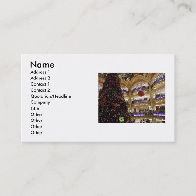 Noël à Paris Carte de visite (Devant)