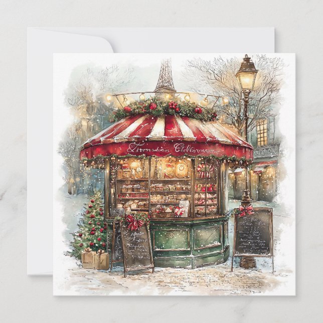 "Noël à Paris Carte de Vœux (Devant)