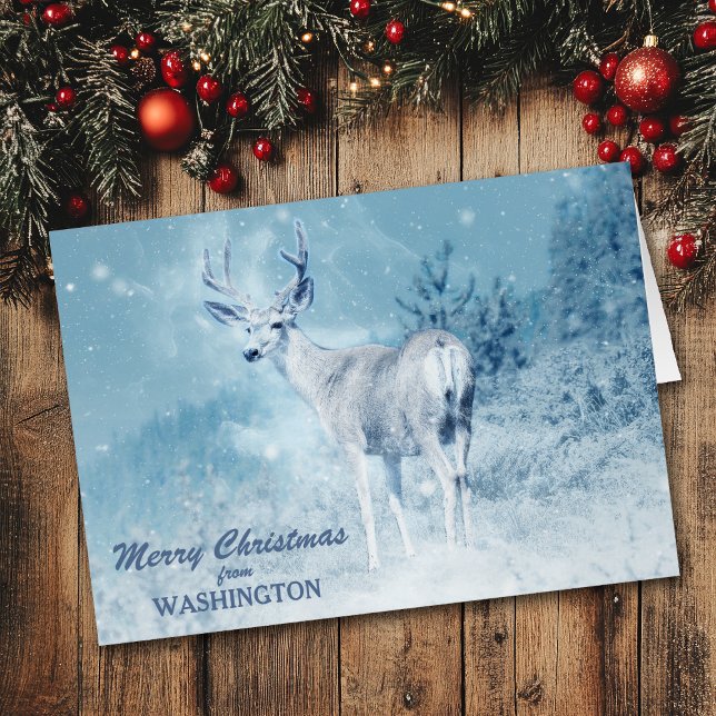 Noël à Washington Deer Christmas Card (Créateur téléchargé)